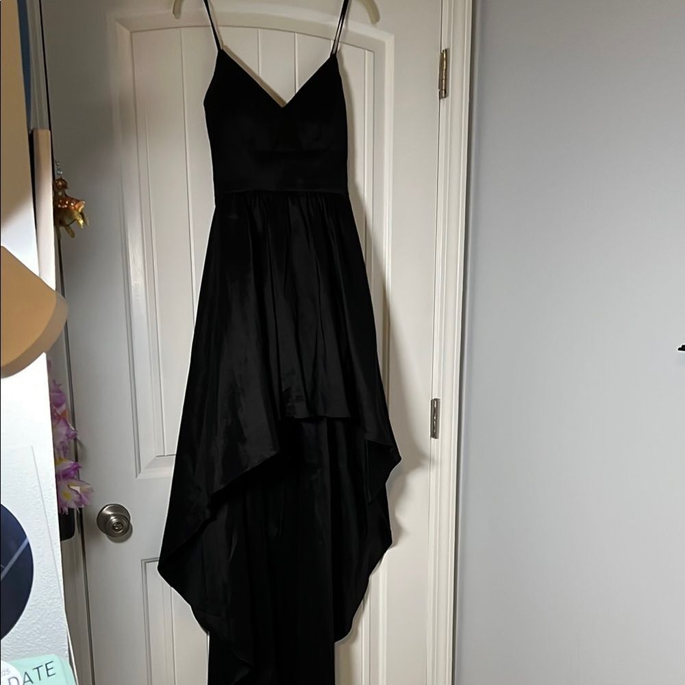 B Darlin Black High-Low Spaghetti Strap Dress